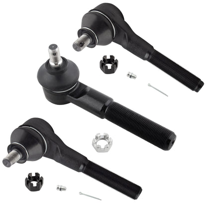 BOXI 3pcs Front Outer Left Tie Rods + Front Inner & Outer Tie Rods Fit for Jeep Cherokee 1991-2001