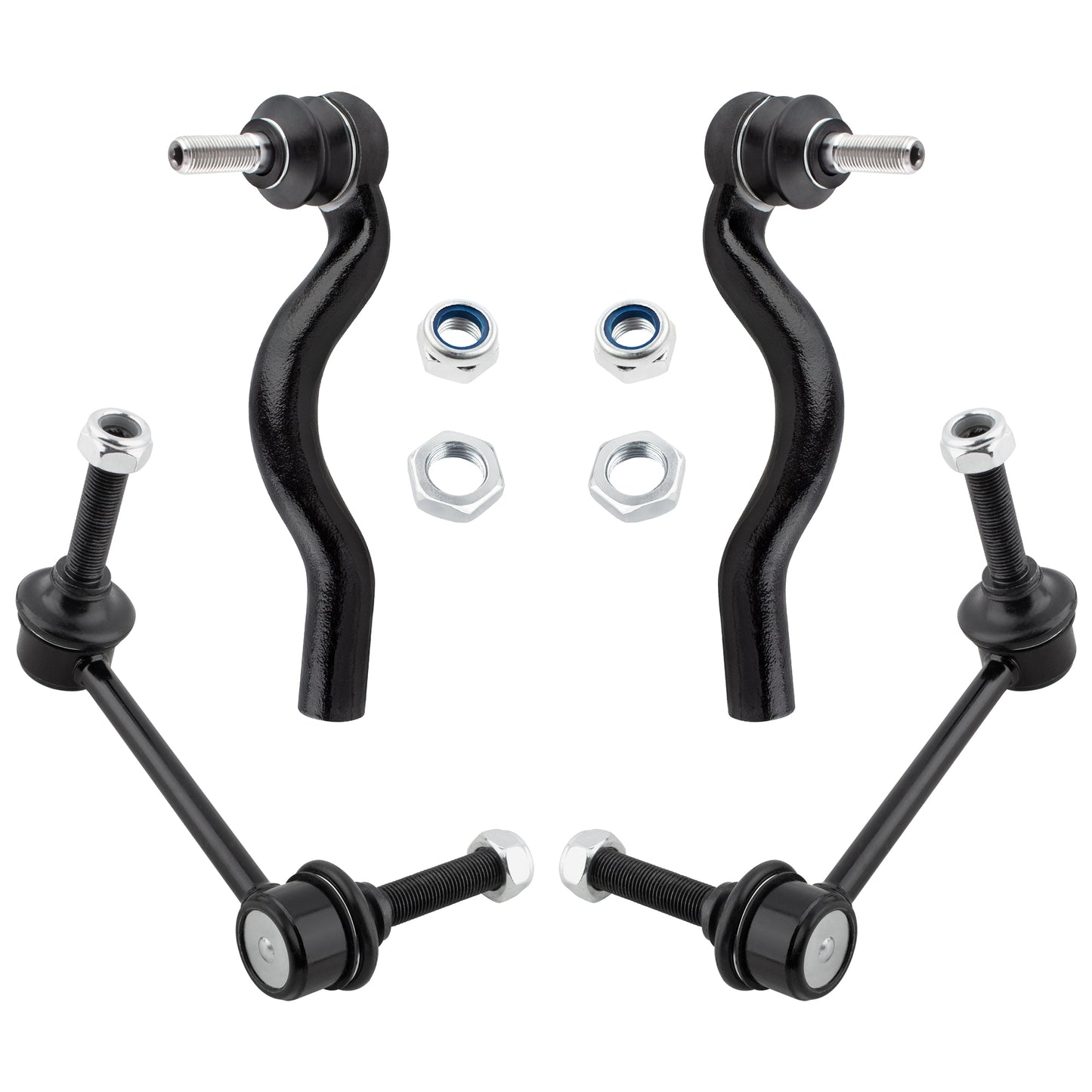 BOXI (Set of 4) Front Sway Bar Links + Outer Tie Rods Fit for Dodge Durango 2011 2012 2013 2014 2015