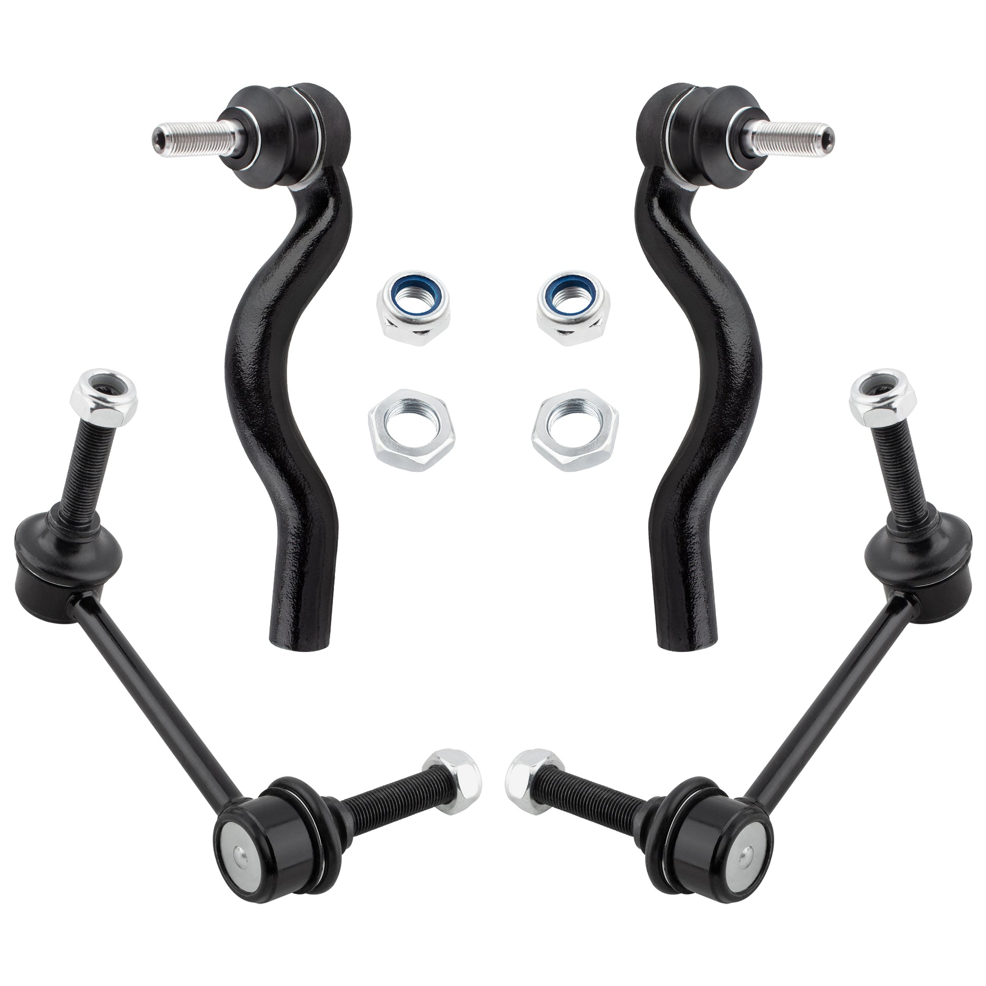 BOXI (Set of 4) Front Sway Bar Links + Outer Tie Rods Fit for Dodge Durango 2011 2012 2013 2014 2015