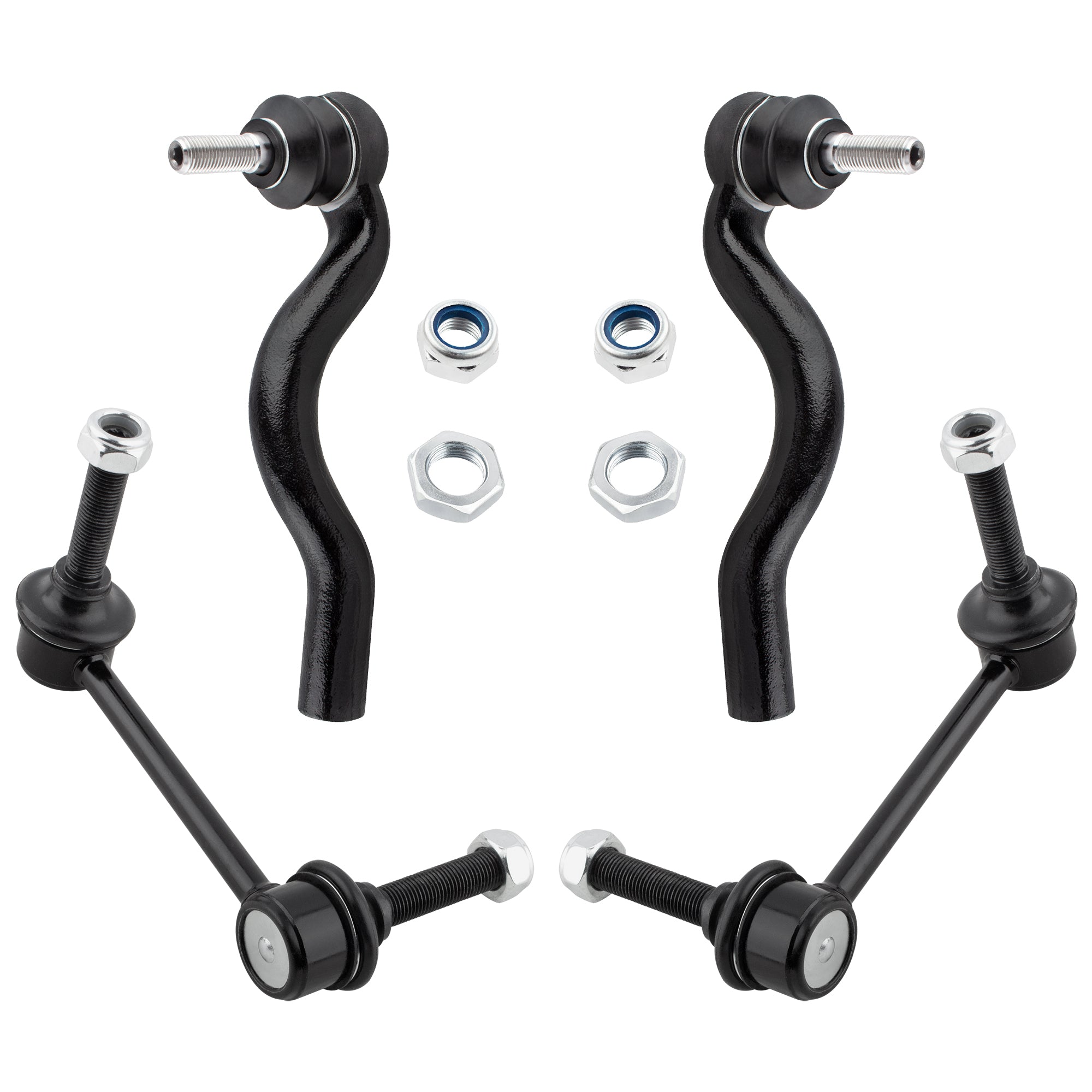 BOXI (Set of 4) Front Sway Bar Links + Outer Tie Rods Fit for Dodge Durango 2011 2012 2013 2014 2015