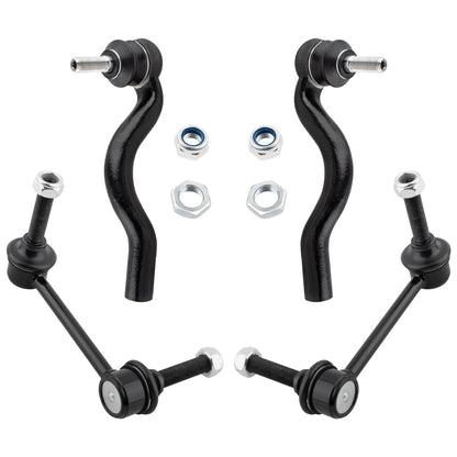BOXI (Set of 4) Front Sway Bar Links + Outer Tie Rods Fit for Dodge Durango 2011 2012 2013 2014 2015