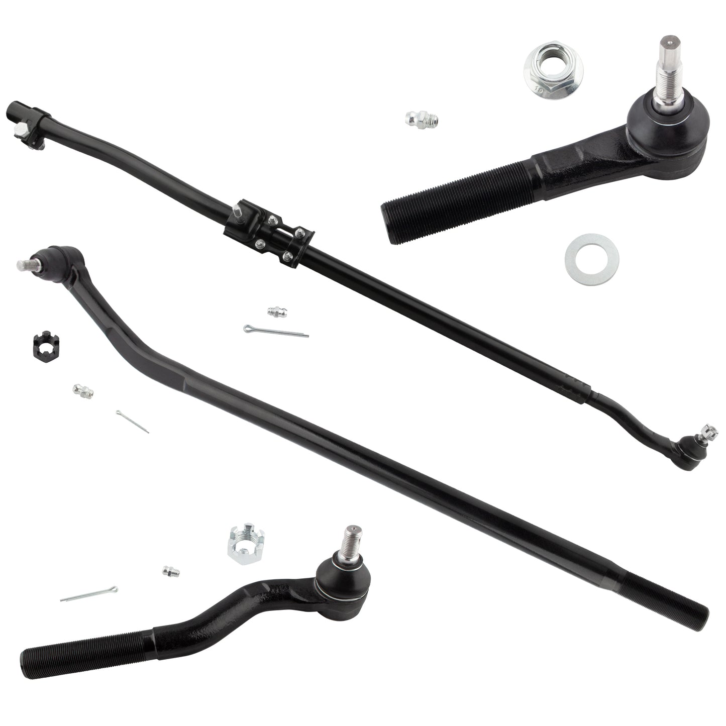 BOXI (Set of 4) Front Inner & Outer Tie Rod Ends Drag Link LH RH Fit for Jeep Wrangler 2007-2017