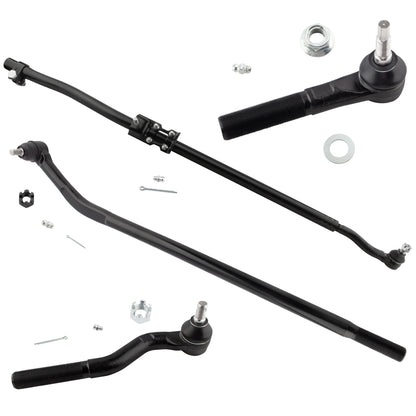 BOXI (Set of 4) Front Inner & Outer Tie Rod Ends Drag Link LH RH Fit for Jeep Wrangler 2007-2017