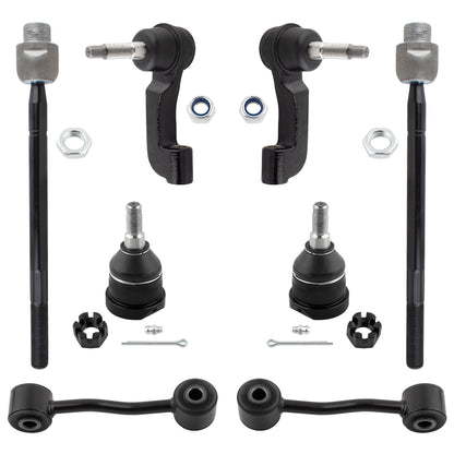 BOXI (Set of 8) Front Inner & Outer Tie Rod Ends + Front Lower Ball Joints + Front Stabilizer Sway