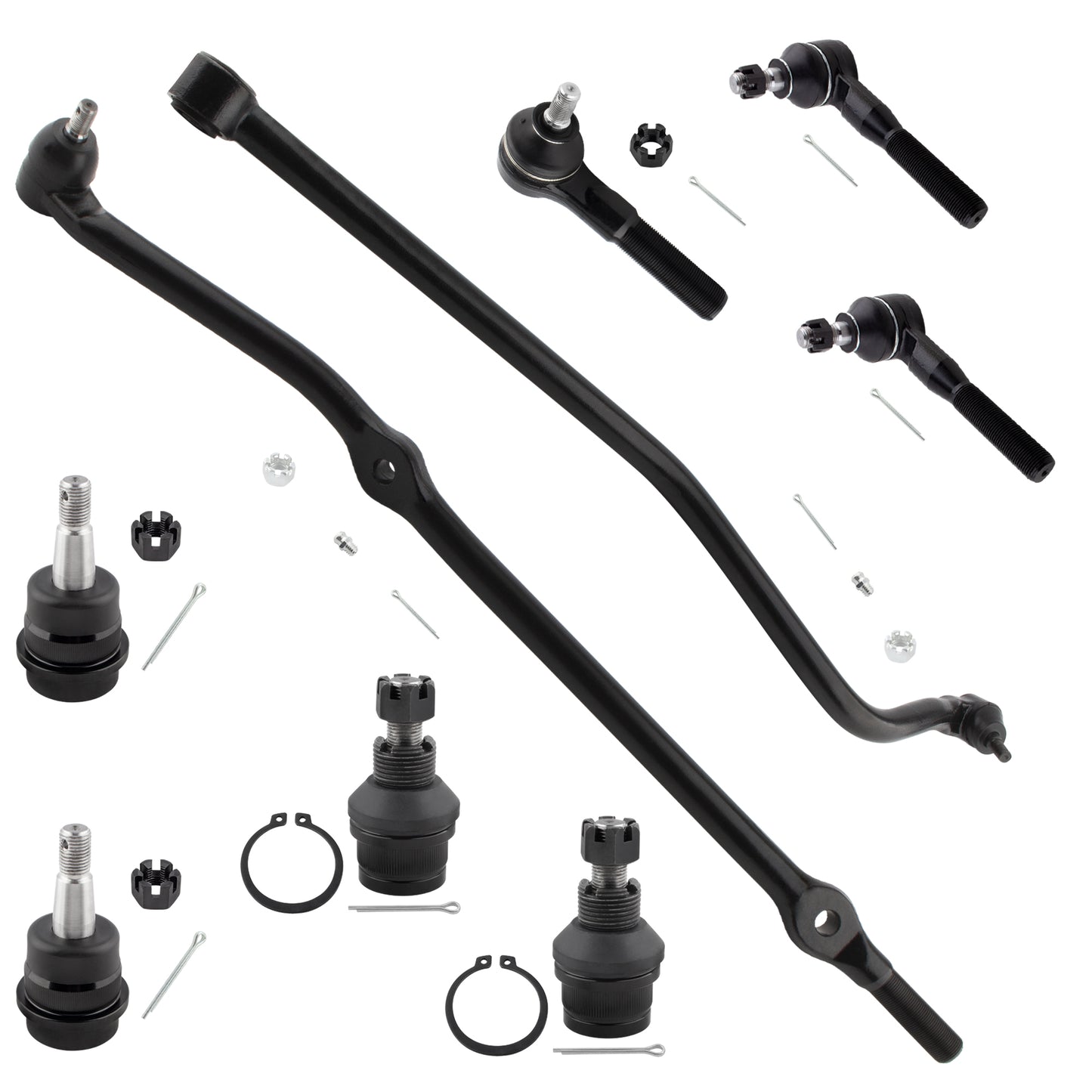 BOXI 9pc Front Upper Lower Ball Joints Tie Rods Drag Links Fit for Jeep Cherokee 1991-2001