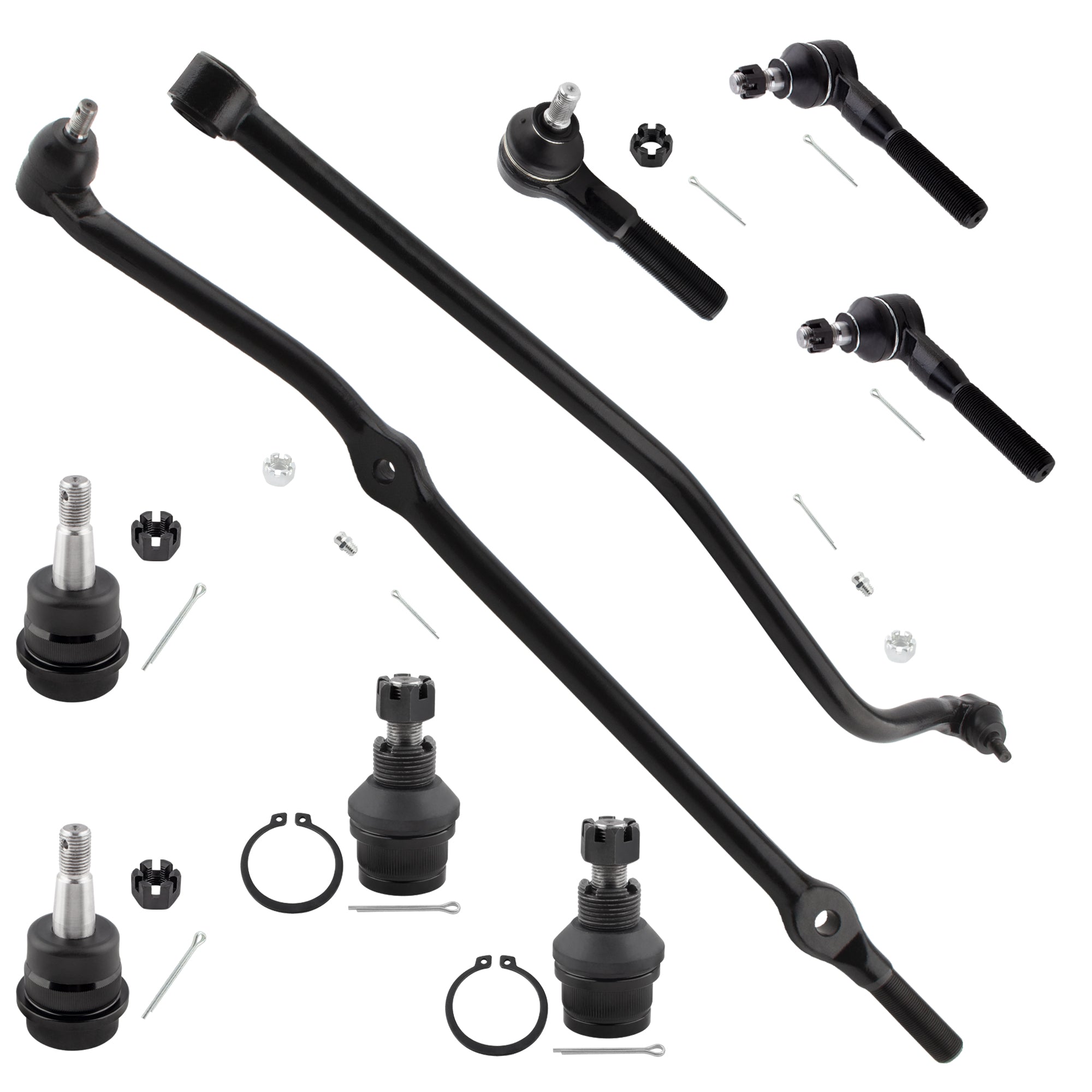 BOXI 9pc Front Upper Lower Ball Joints Tie Rods Drag Links Fit for Jeep Cherokee 1991-2001