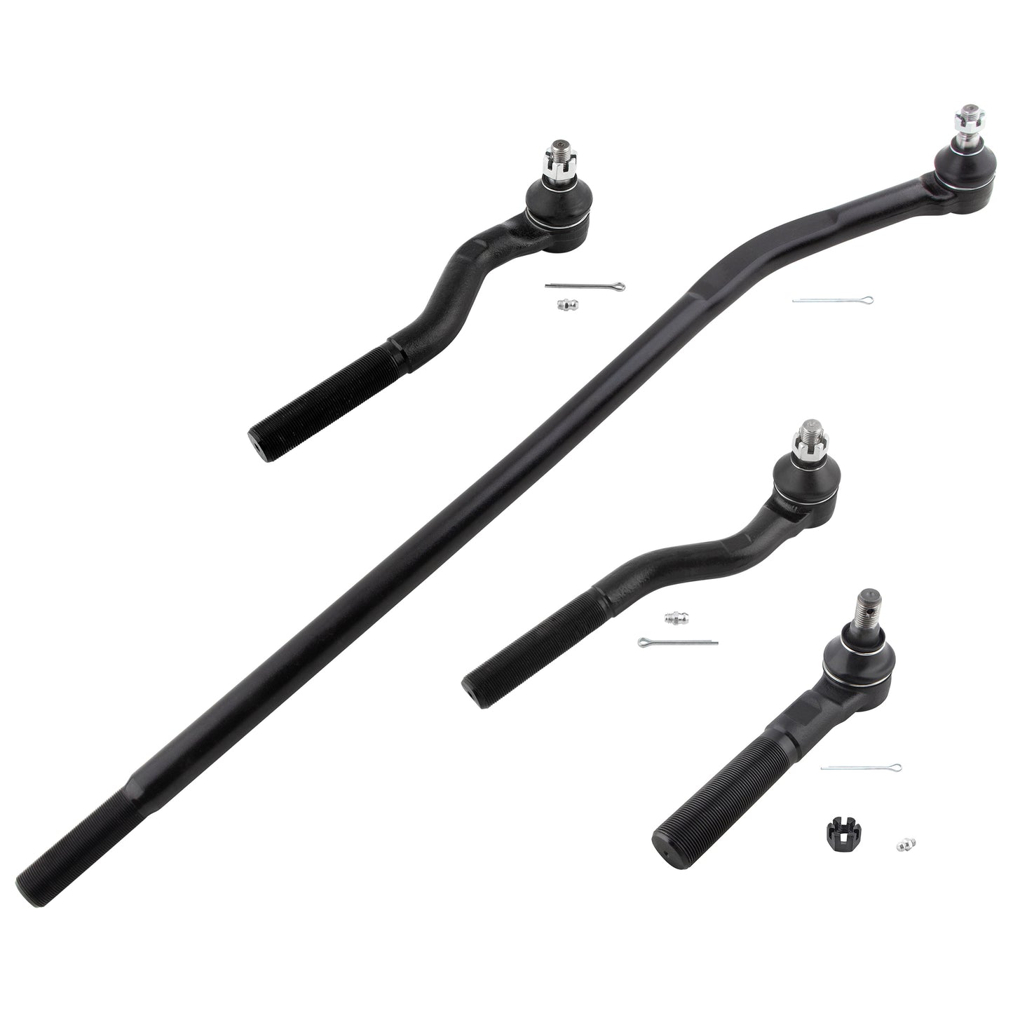 BOXI 4pc Front Inner + Outer Tie Rods Suspension Kit Fit for Jeep Wrangler 2007-2017