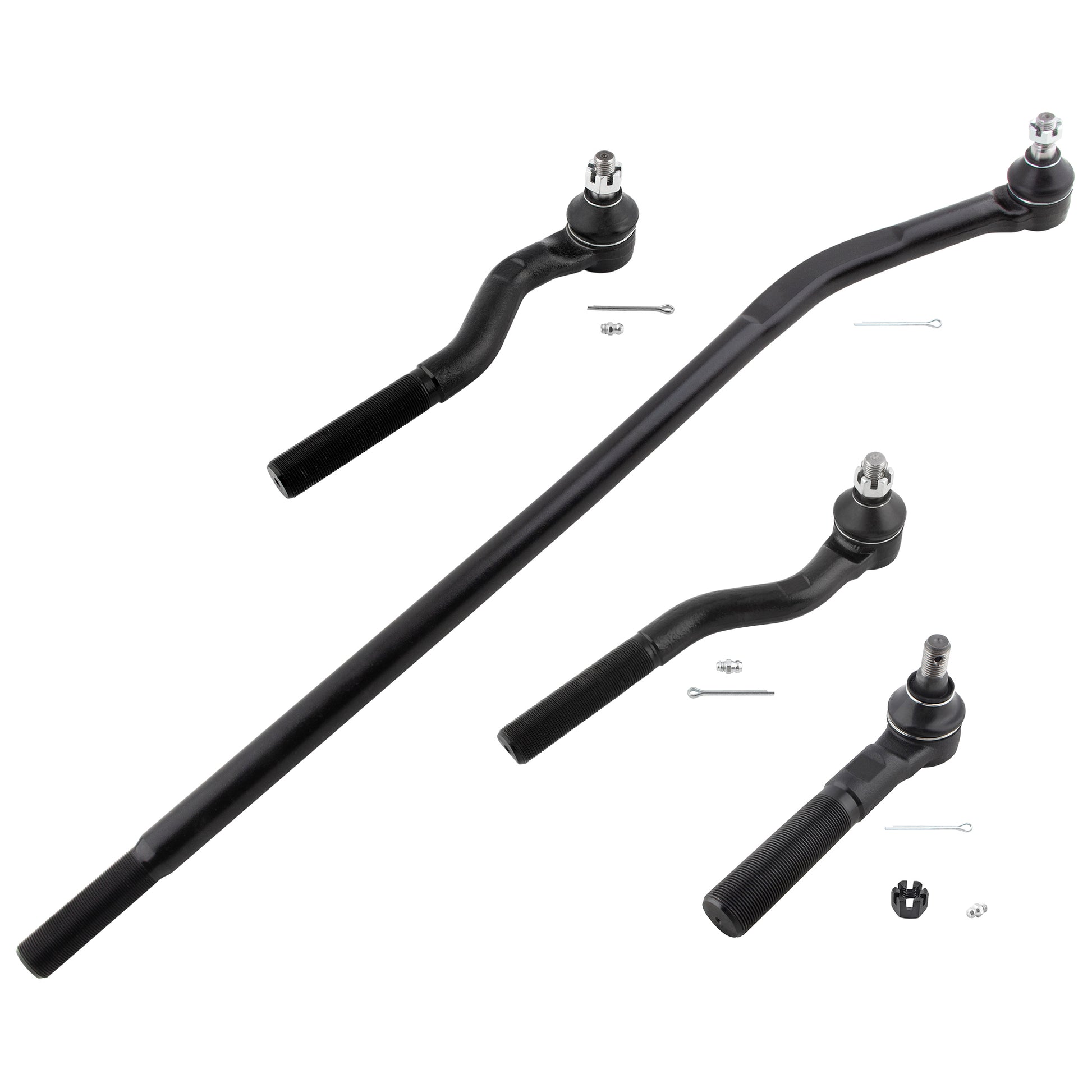 BOXI 4pc Front Inner + Outer Tie Rods Suspension Kit Fit for Jeep Wrangler 2007-2017