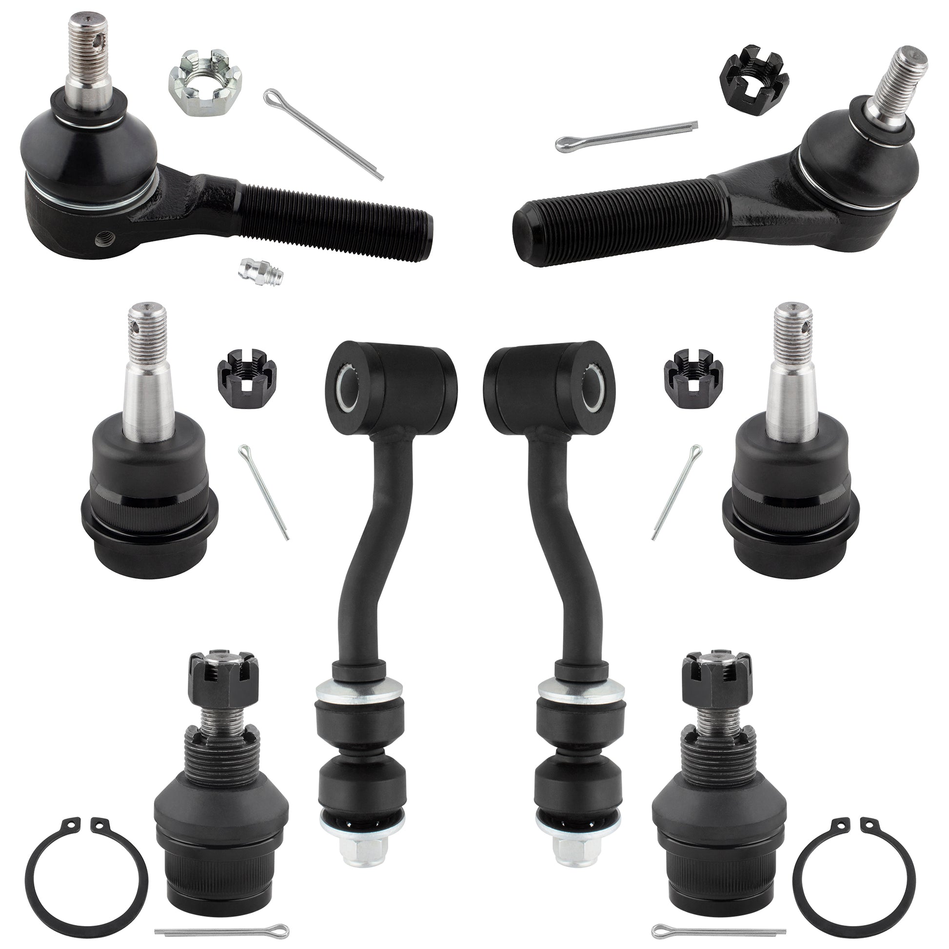 BOXI 8pc Front Suspension Ball Joints Sway Bars Tie Rods Fit for Jeep Cherokee Wagoneer 1984-1989