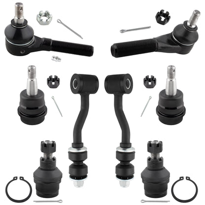 BOXI 8pc Front Suspension Ball Joints Sway Bars Tie Rods Fit for Jeep Cherokee Wagoneer 1984-1989