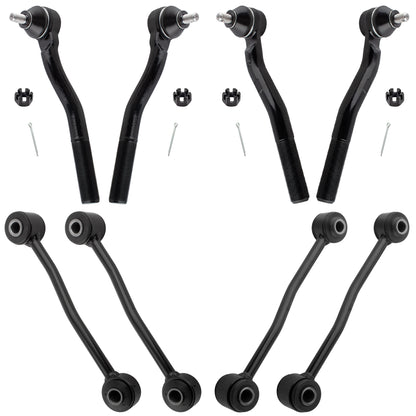 BOXI 8pc Front Inner Outer Tie rods Sway Bar Links Fit for Jeep Grand Cherokee 1999 2000 2001 2002