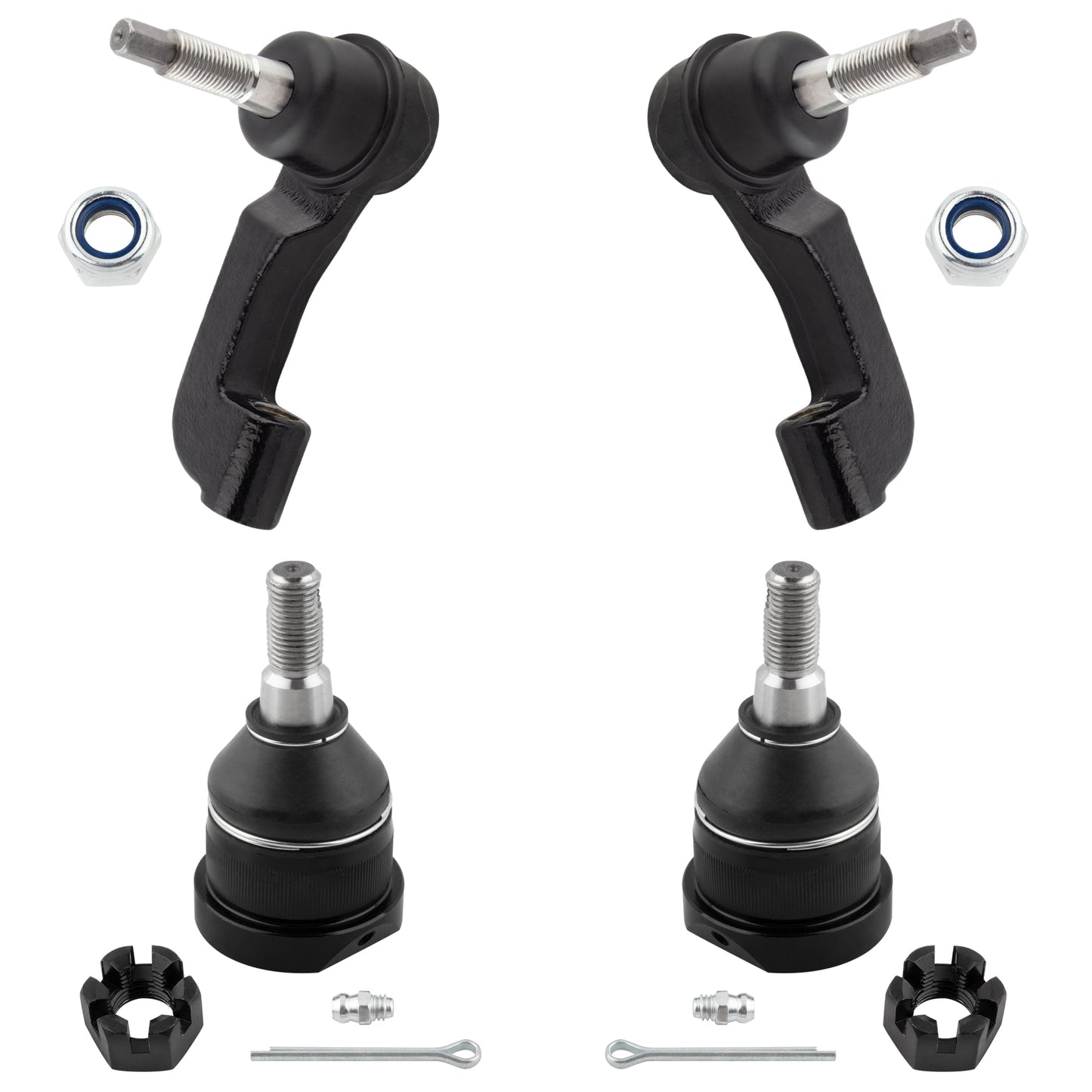 BOXI 4pc Front Lower Ball Joints Outer Tie Rods Fit for Jeep Liberty 2005 2006 2007