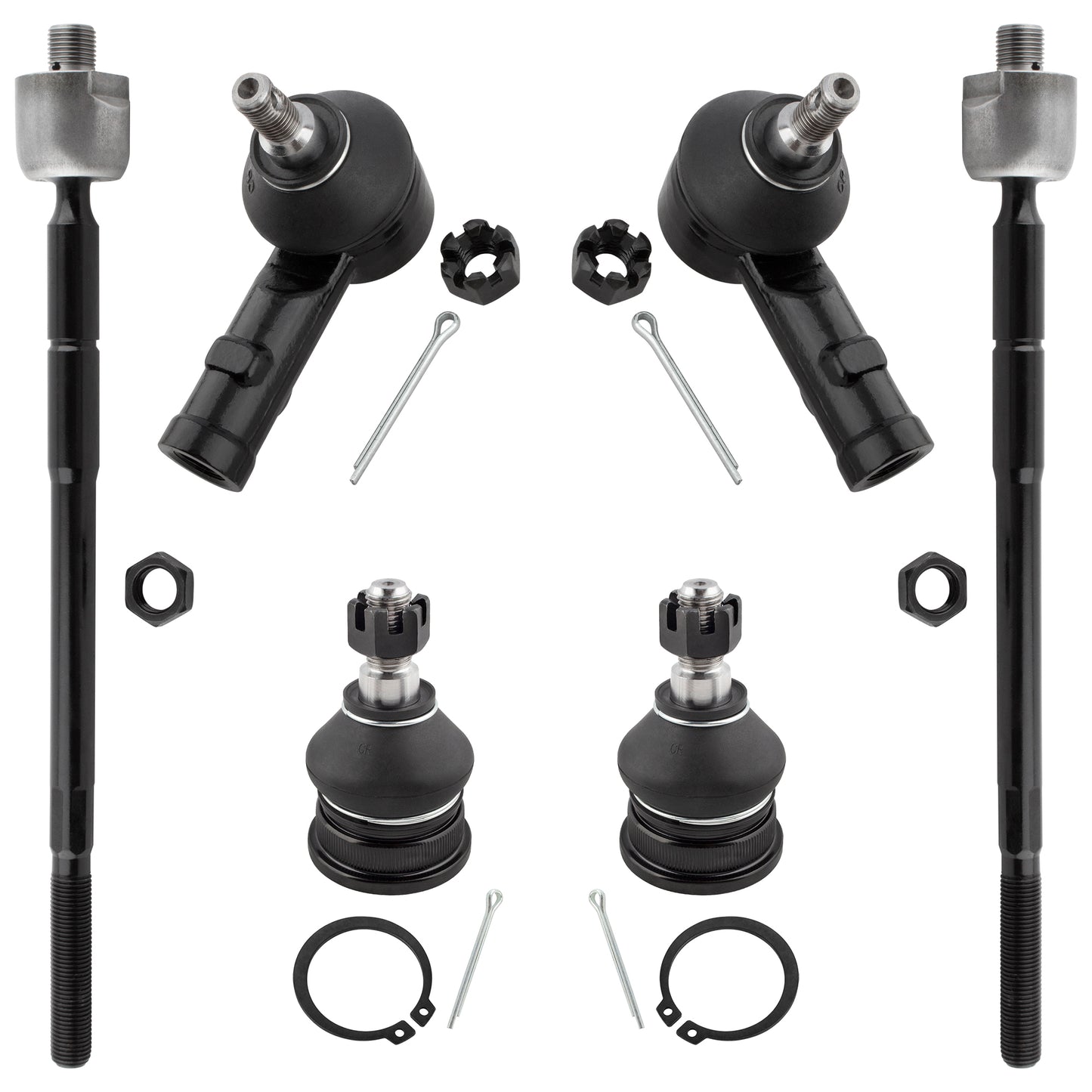 BOXI 6pcs Inner Outer Tie Rods Lower Ball Joints Fit for Hyundai Elantra 2001 2002 2003 2004 2005