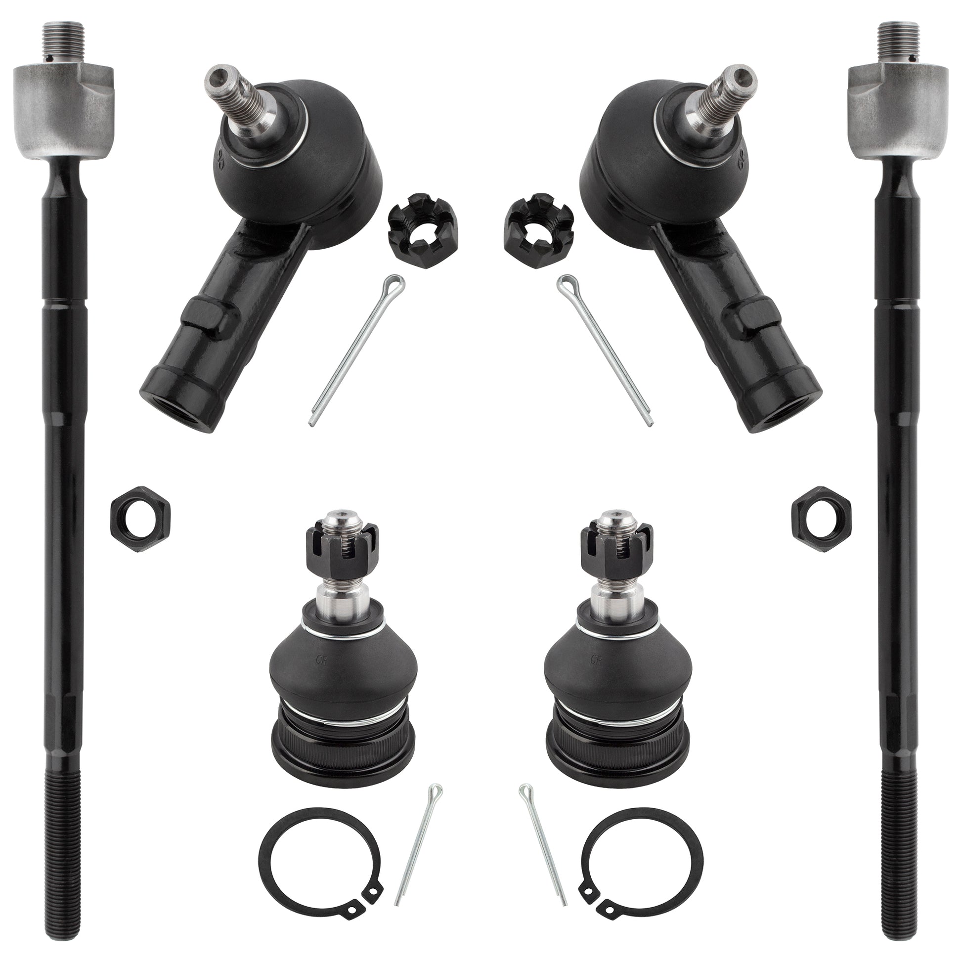 BOXI 6pcs Inner Outer Tie Rods Lower Ball Joints Fit for Hyundai Elantra 2001 2002 2003 2004 2005