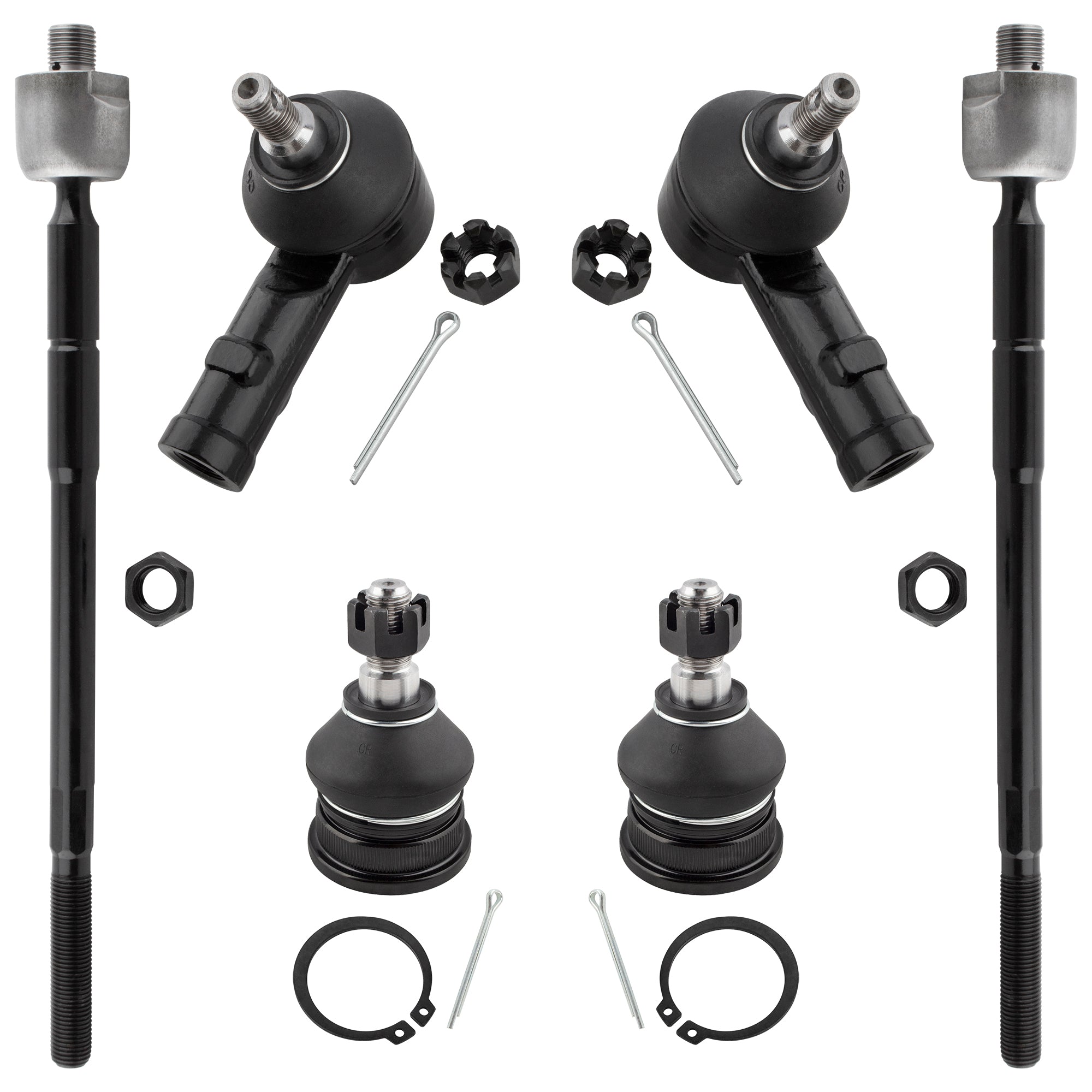 BOXI 6pcs Inner Outer Tie Rods Lower Ball Joints Fit for Hyundai Elantra 2001 2002 2003 2004 2005