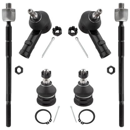 BOXI 6pcs Inner Outer Tie Rods Lower Ball Joints Fit for Hyundai Elantra 2001 2002 2003 2004 2005