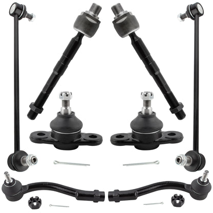 BOXI 8pcs Front Inner Outer Tie Rod Front Sway Bar Lower Ball Joints Fit for Kia Rio