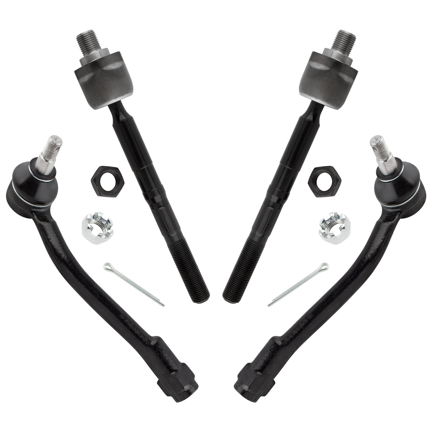 BOXI (Set of 4) Front Inner & Outer Tie Rod Ends Kit Fit for Hyundai Entourage 2007 2008 2009