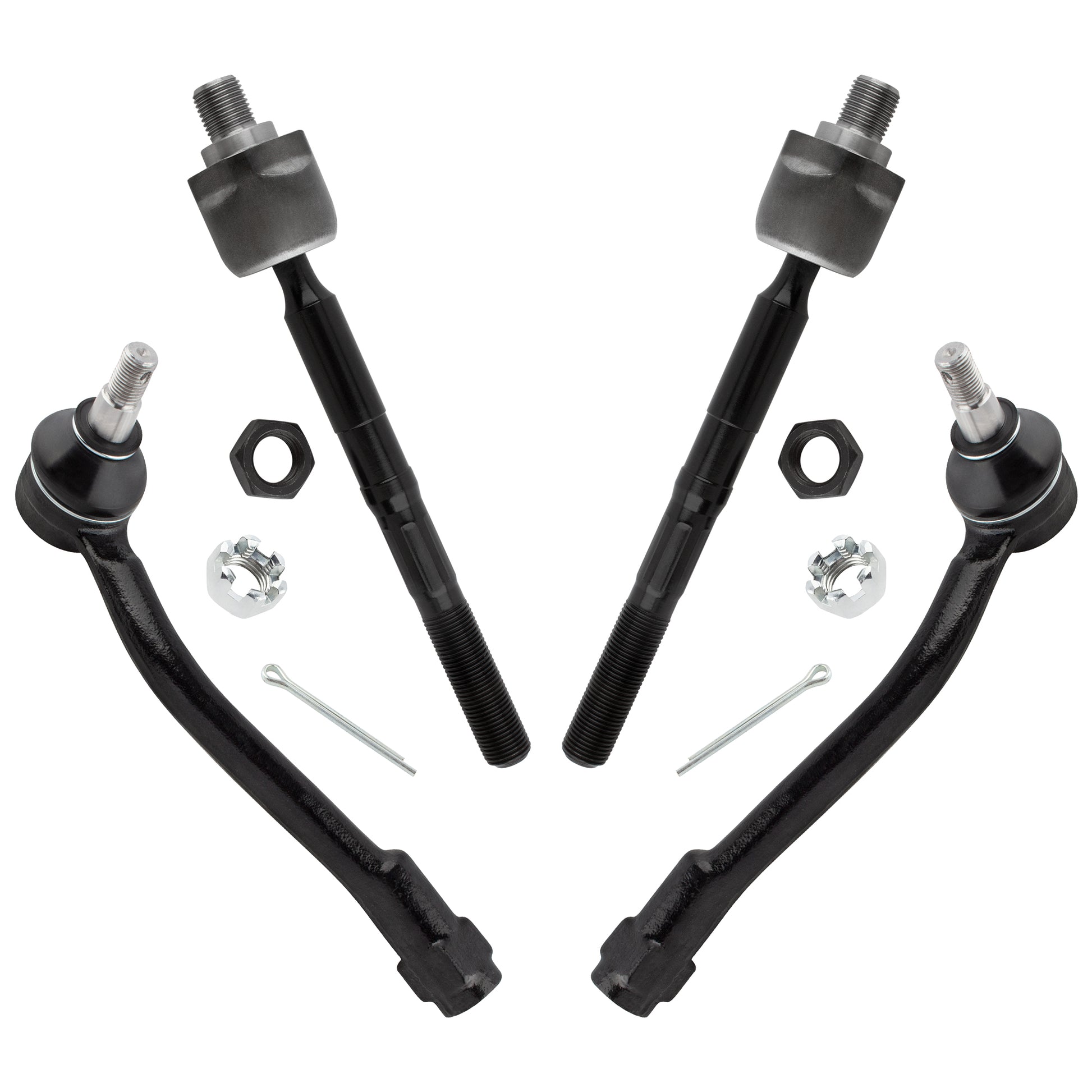 BOXI (Set of 4) Front Inner & Outer Tie Rod Ends Kit Fit for Hyundai Entourage 2007 2008 2009