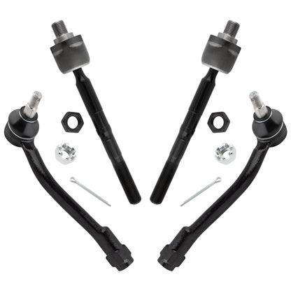 BOXI (Set of 4) Front Inner & Outer Tie Rod Ends Kit Fit for Hyundai Entourage 2007 2008 2009