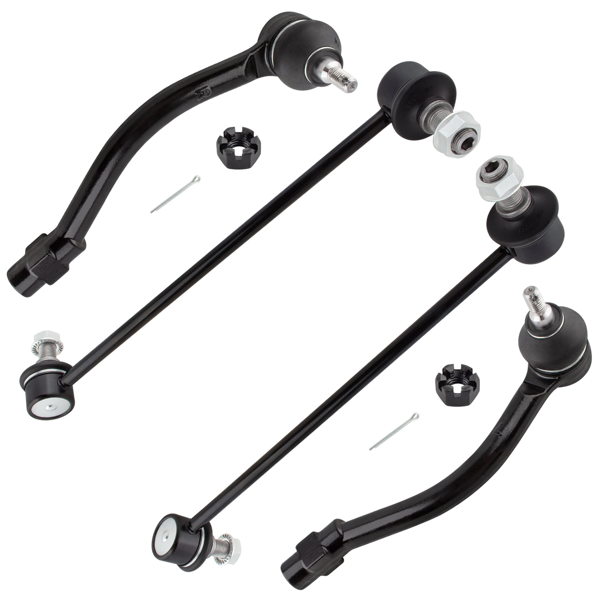 BOXI 4pcs Front Sway Bar Links + Outer Tie Rods Fit for Hyundai Elantra 2011-2016
