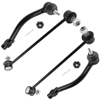 BOXI 4pcs Front Sway Bar Links + Outer Tie Rods Fit for Hyundai Elantra 2011-2016