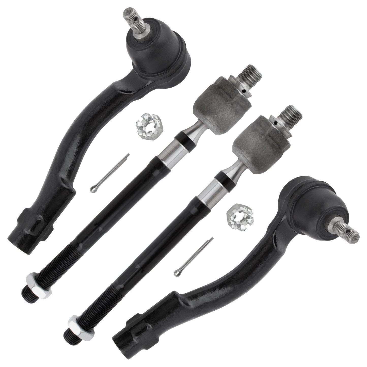 BOXI 4pcs Front Inner & Outer Tie Rod Ends Fit for Kia Sportage 2005-2010
