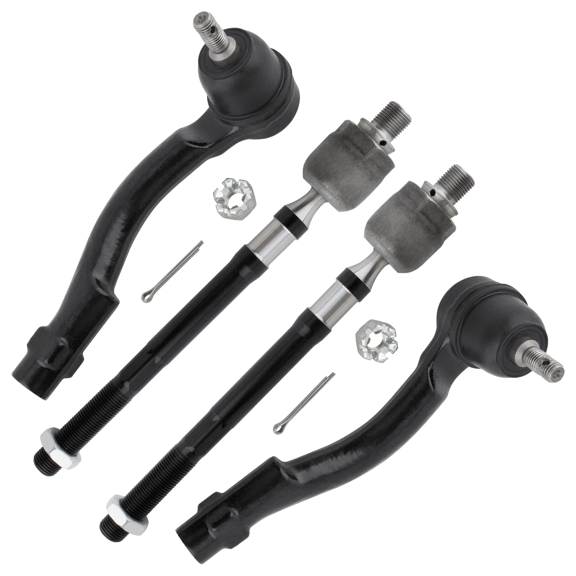 BOXI 4pcs Front Inner & Outer Tie Rod Ends Fit for Kia Sportage 2005-2010