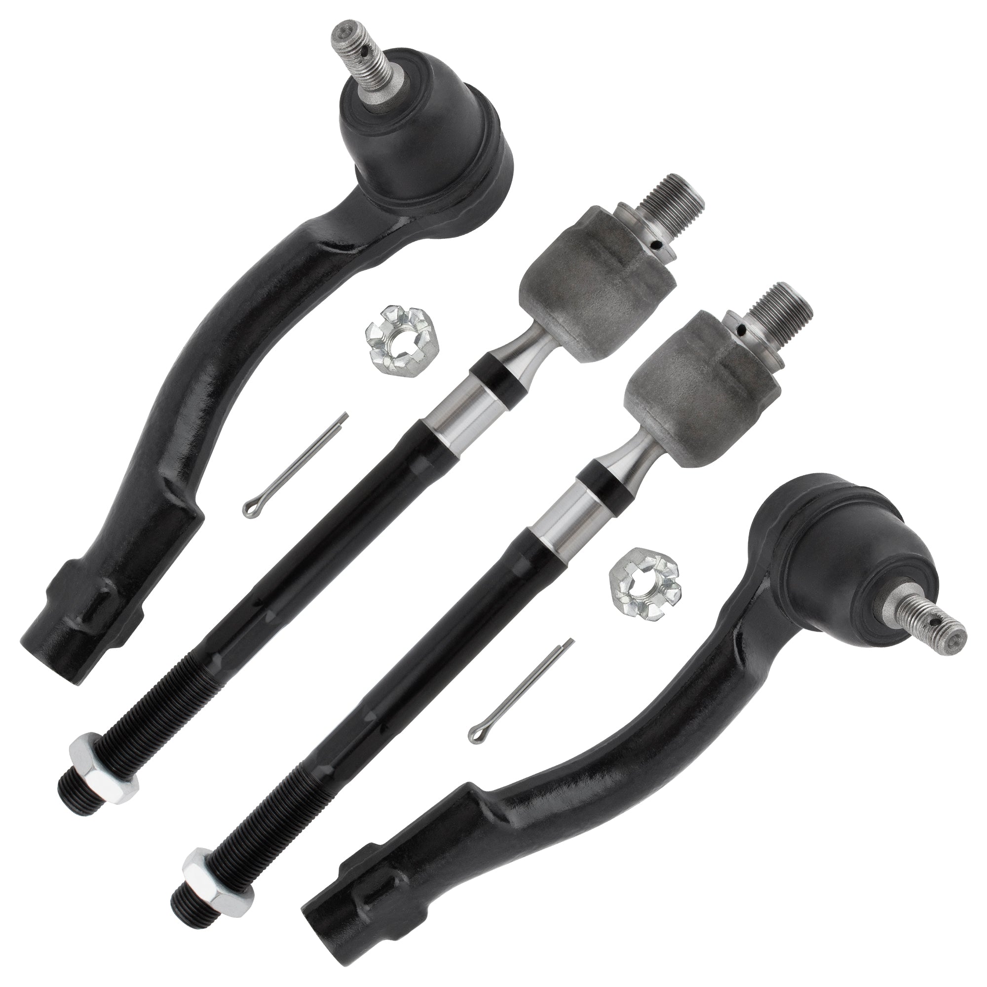 BOXI 4pcs Front Inner & Outer Tie Rod Ends Fit for Kia Sportage 2005-2010