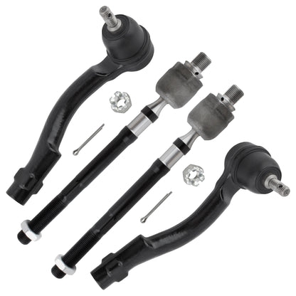 BOXI 4pcs Front Inner & Outer Tie Rod Ends Fit for Kia Sportage 2005-2010