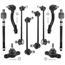 BOXI 10Pcs Front Inner & Outer Tie Rod Ends + Front & Rear Sway Bars + Front Lower Ball Joints