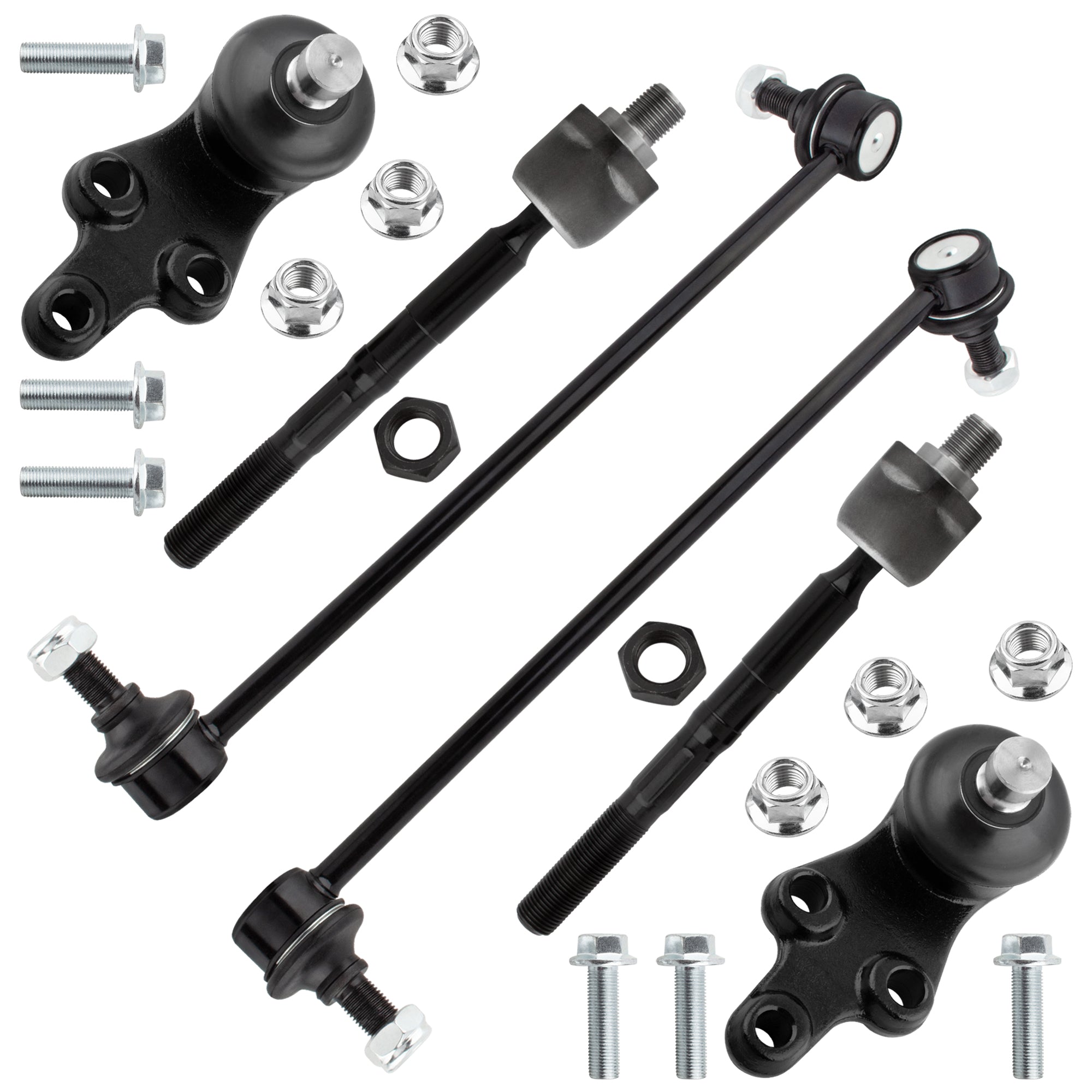 BOXI (Set of 6) K750168 K750169 K500073 EV800299 Front Inner Tie Rods Lower Ball Joints Sway Bars