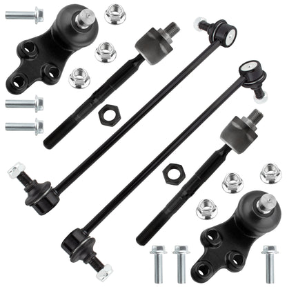 BOXI (Set of 6) K750168 K750169 K500073 EV800299 Front Inner Tie Rods Lower Ball Joints Sway Bars
