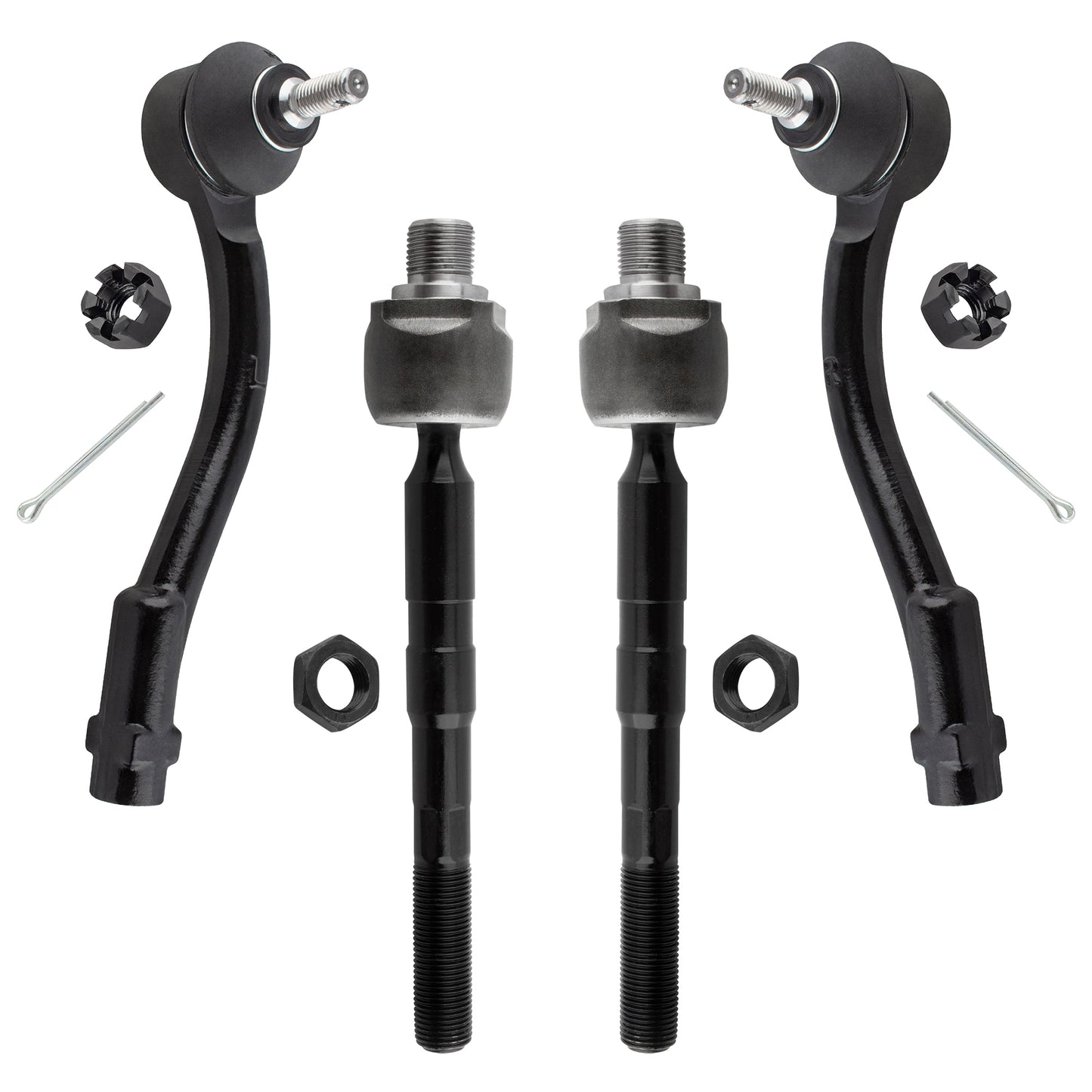 BOXI 4pcs Front Inner Outer Tie Rod Ends Fit for Kia Rio 2006-2011