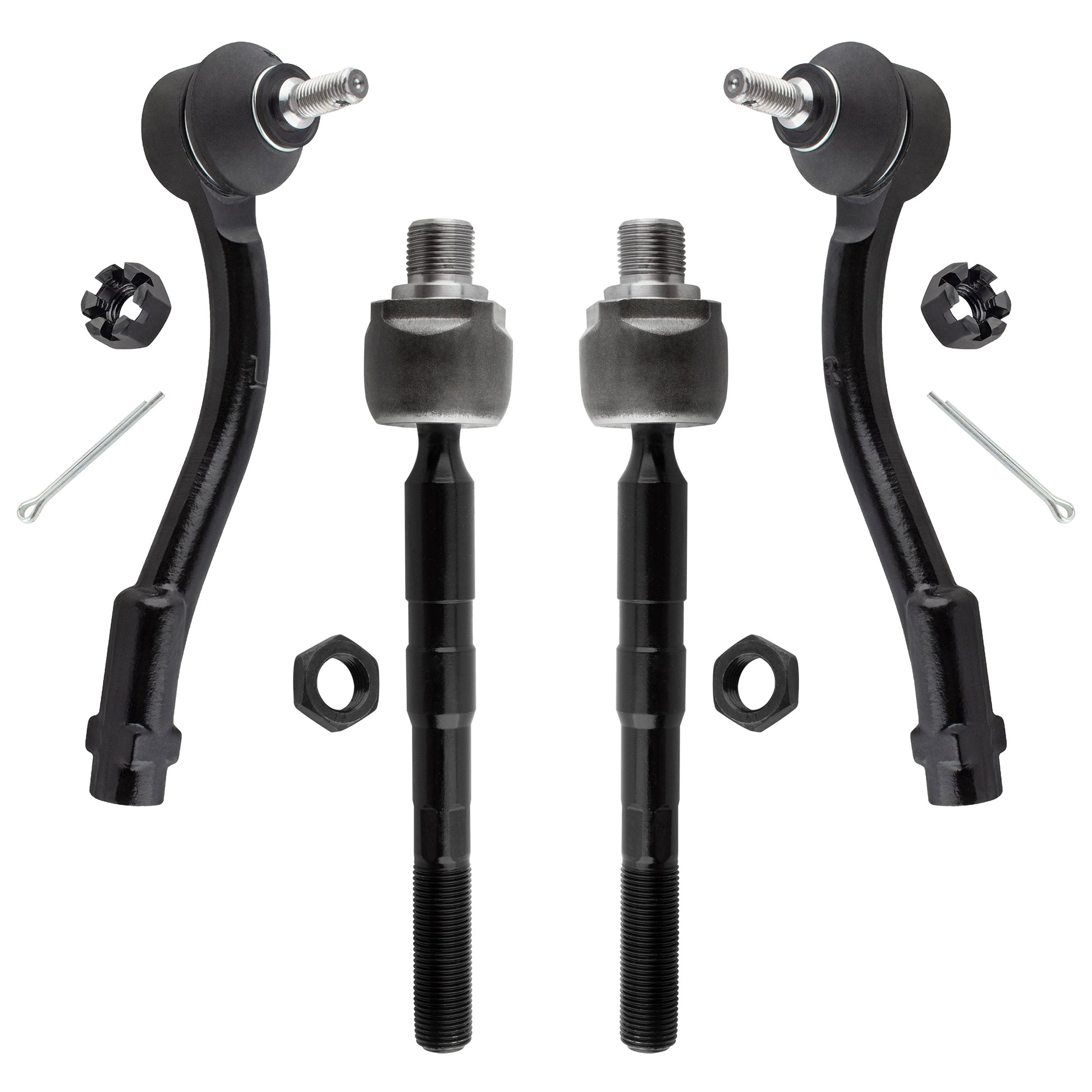 BOXI 4pcs Front Inner Outer Tie Rod Ends Fit for Kia Rio 2006-2011