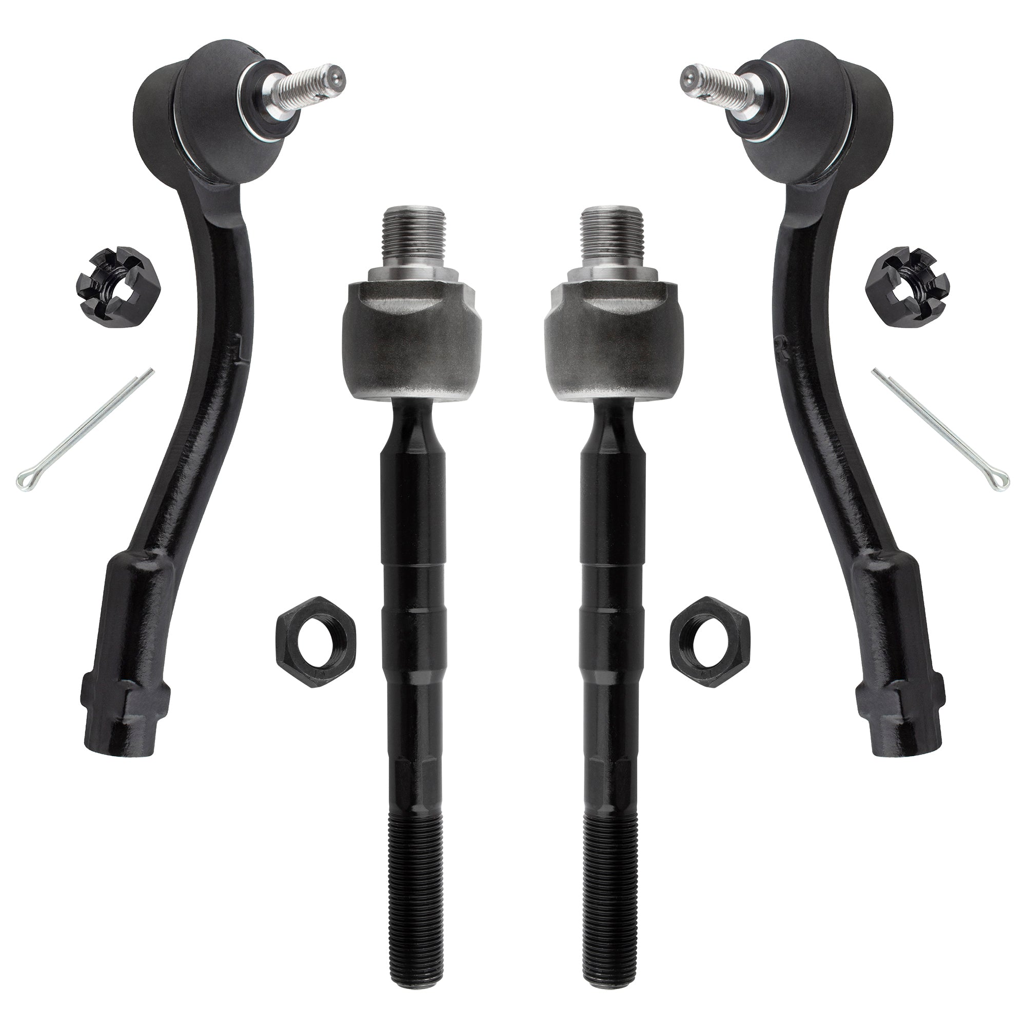 BOXI 4pcs Front Inner Outer Tie Rod Ends Fit for Kia Rio 2006-2011