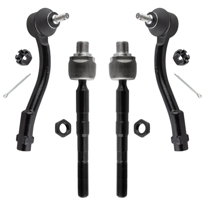 BOXI 4pcs Front Inner Outer Tie Rod Ends Fit for Kia Rio 2006-2011