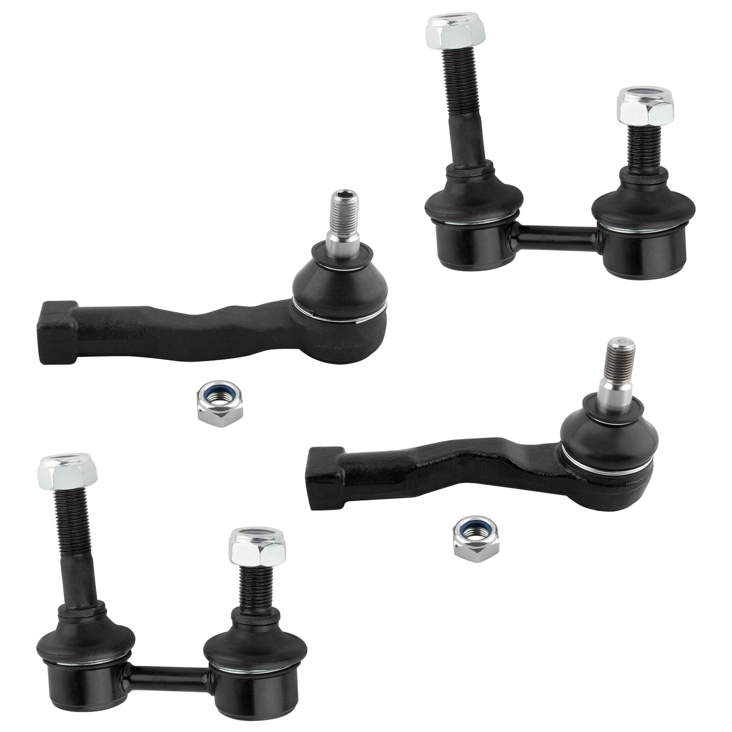 BOXI (Set of 4) Front Sway Bar Link and Front Outer Tie Rod Links Front Suspension Kit Fit for Kia