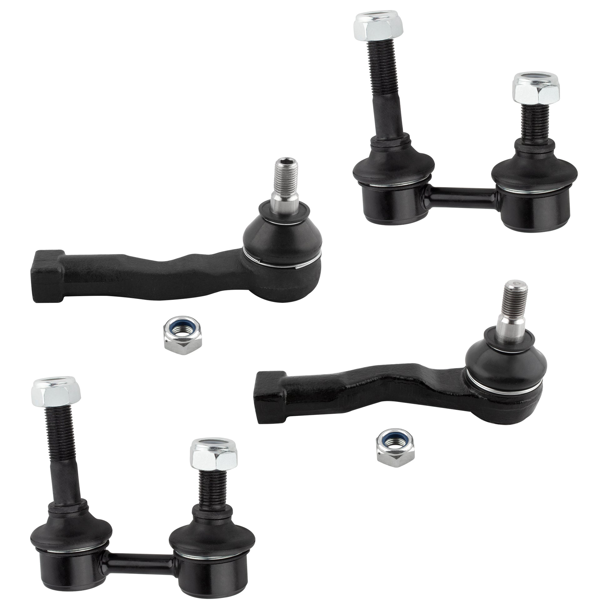 BOXI (Set of 4) Front Sway Bar Link and Front Outer Tie Rod Links Front Suspension Kit Fit for Kia