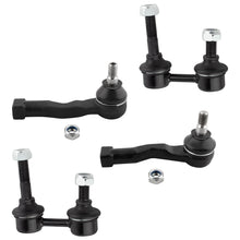 BOXI (Set of 4) Front Sway Bar Link and Front Outer Tie Rod Links Front Suspension Kit Fit for Kia