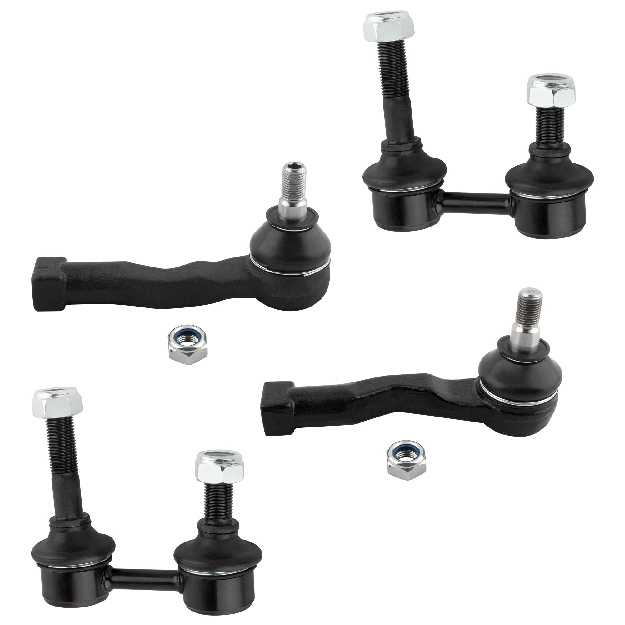 BOXI (Set of 4) Front Sway Bar Link and Front Outer Tie Rod Links Front Suspension Kit Fit for Kia