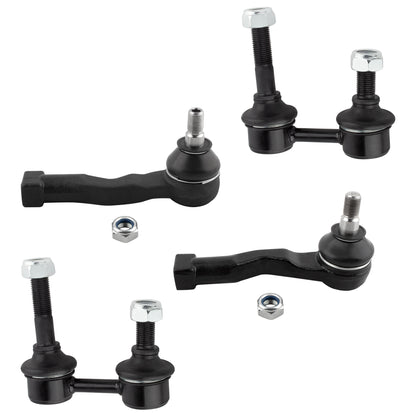 BOXI (Set of 4) Front Sway Bar Link and Front Outer Tie Rod Links Front Suspension Kit Fit for Kia