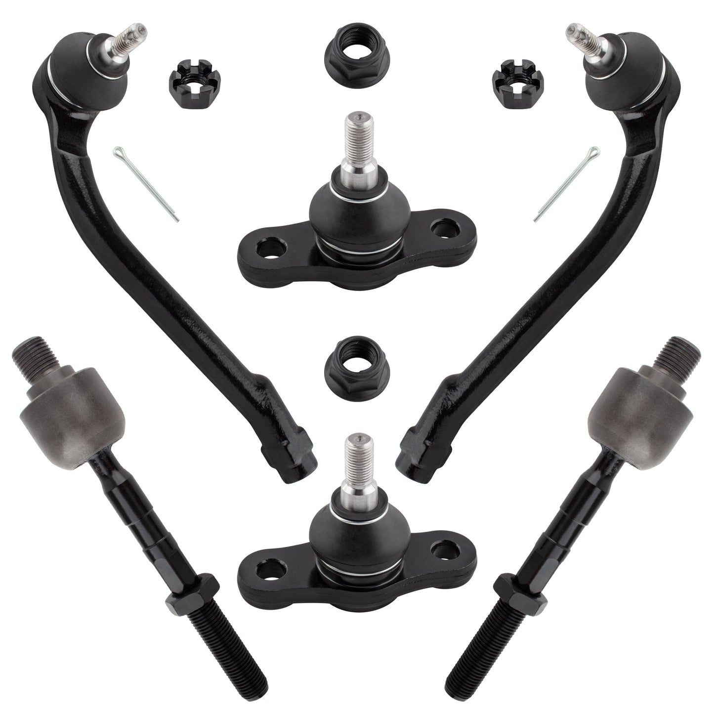BOXI 6pc Front Ball Joints Tie Rods Fit for Hyundai Elantra 2011-2012 2.0L