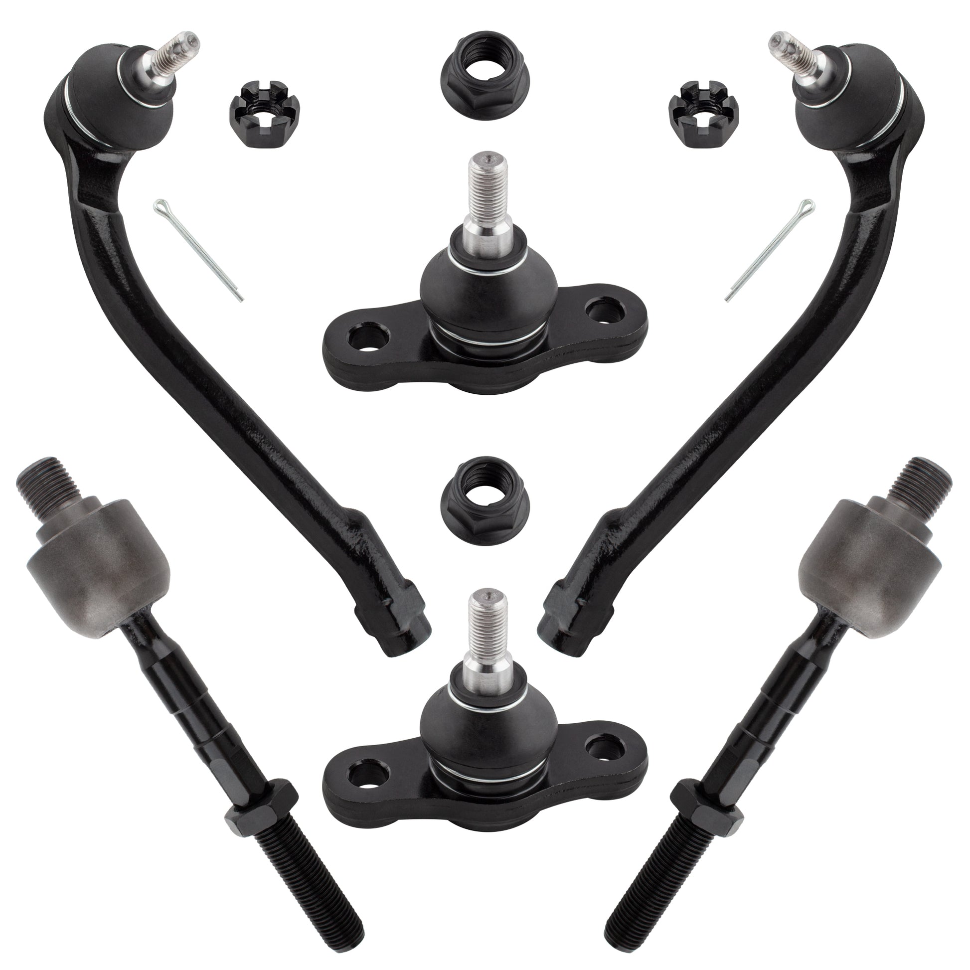 BOXI 6pc Front Ball Joints Tie Rods Fit for Hyundai Elantra 2011-2012 2.0L