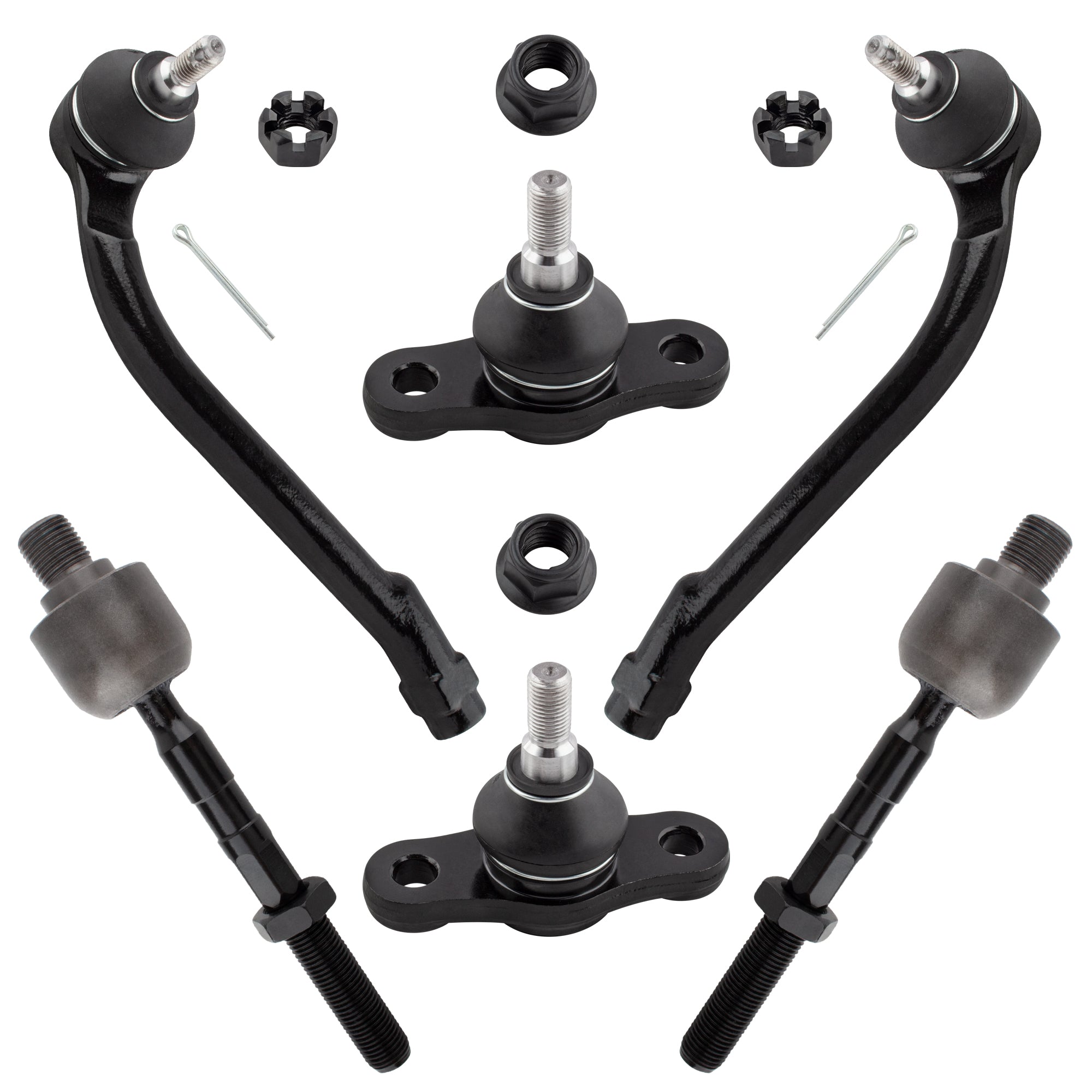 BOXI 6pc Front Ball Joints Tie Rods Fit for Hyundai Elantra 2011-2012 2.0L