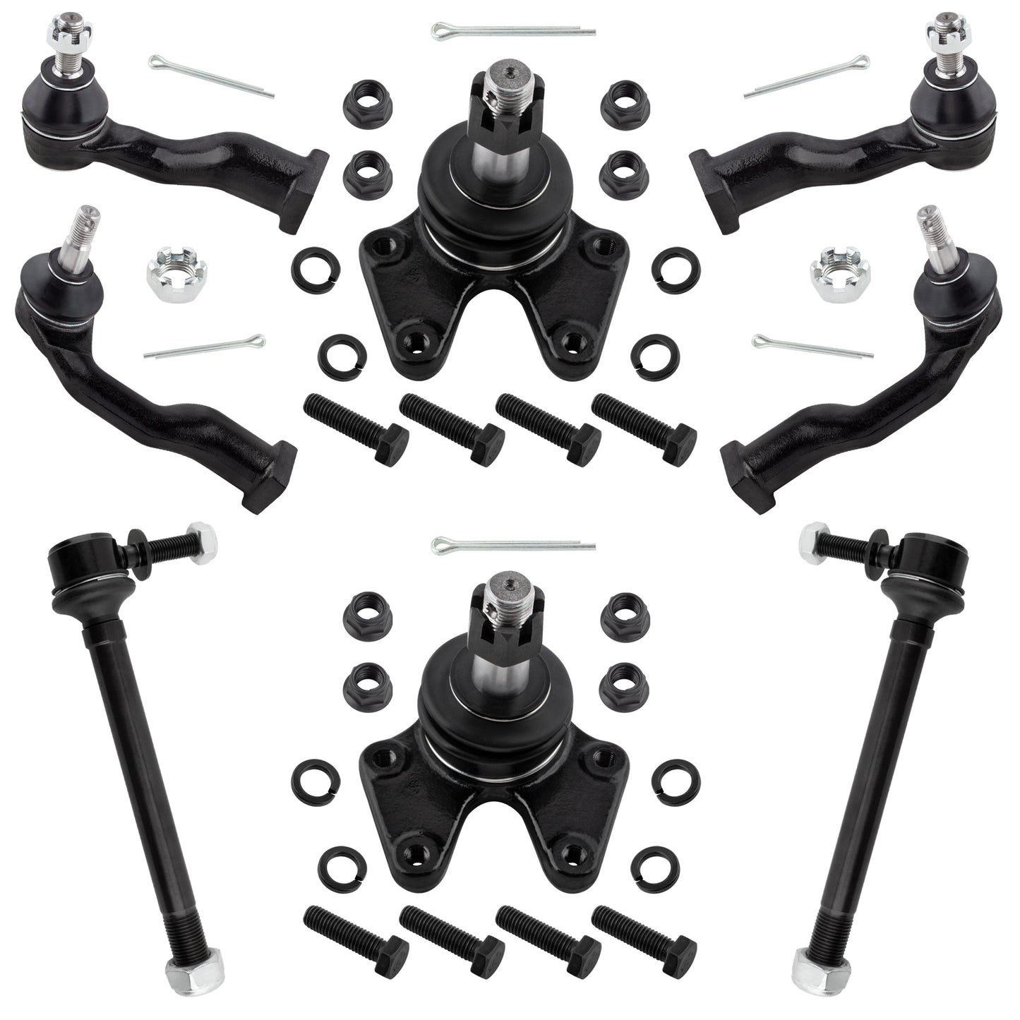 BOXI 8pc Front Ball Joints Sway Bars Tie Rods Fit for Kia Sportage 1995-2002