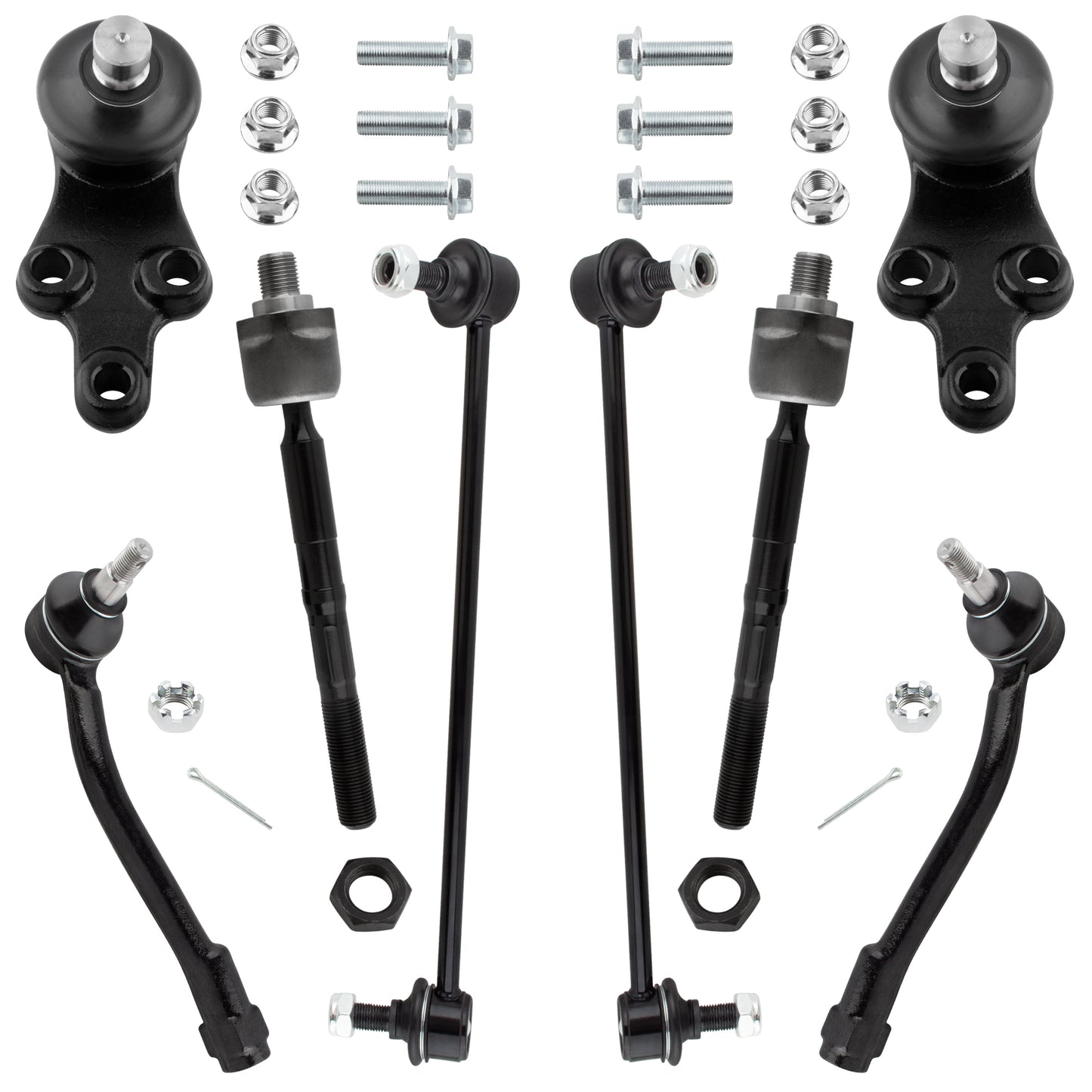 BOXI 8pc Front Suspension Kit Ball Joints Sway Bars Tie Rods Fit for Hyundai Entourage 2007-2009