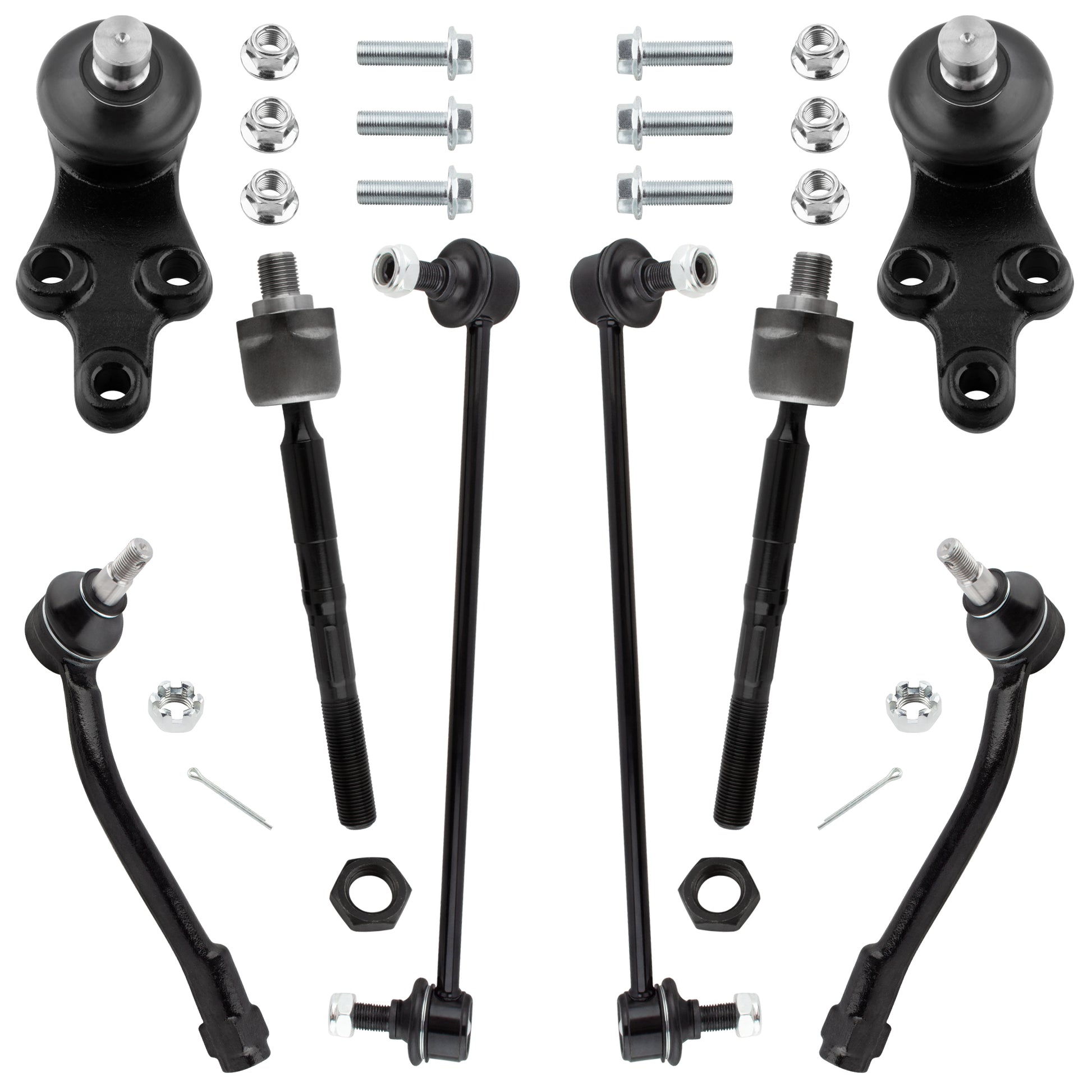 BOXI 8pc Front Suspension Kit Ball Joints Sway Bars Tie Rods Fit for Hyundai Entourage 2007-2009