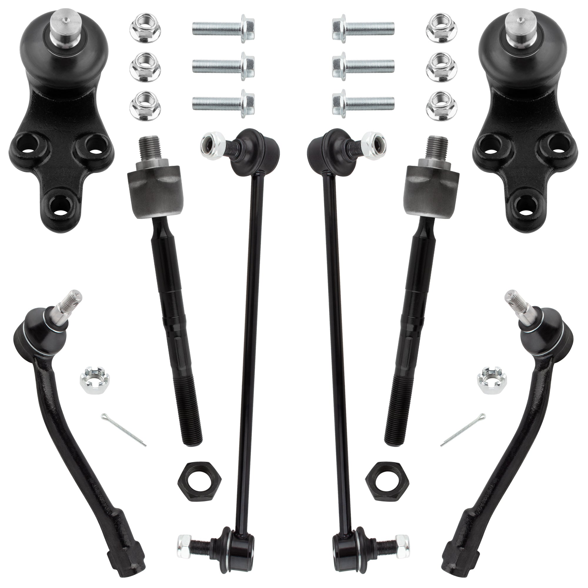 BOXI 8pc Front Suspension Kit Ball Joints Sway Bars Tie Rods Fit for Hyundai Entourage 2007-2009