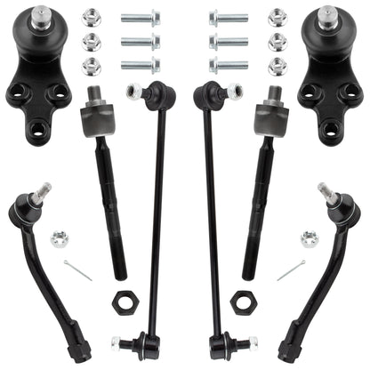 BOXI 8pc Front Suspension Kit Ball Joints Sway Bars Tie Rods Fit for Hyundai Entourage 2007-2009